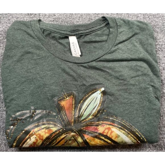 Bella+Canvas L Pumpkin Graphic Tee Fall Festival Halloween Holiday Core Whimsy - Picture 5 of 5